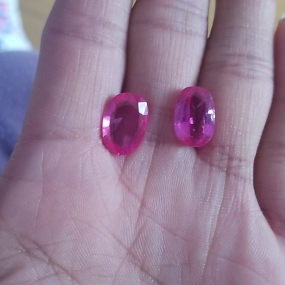 2 Created Ruby Loose Stone Size Totally 10ct - image 2